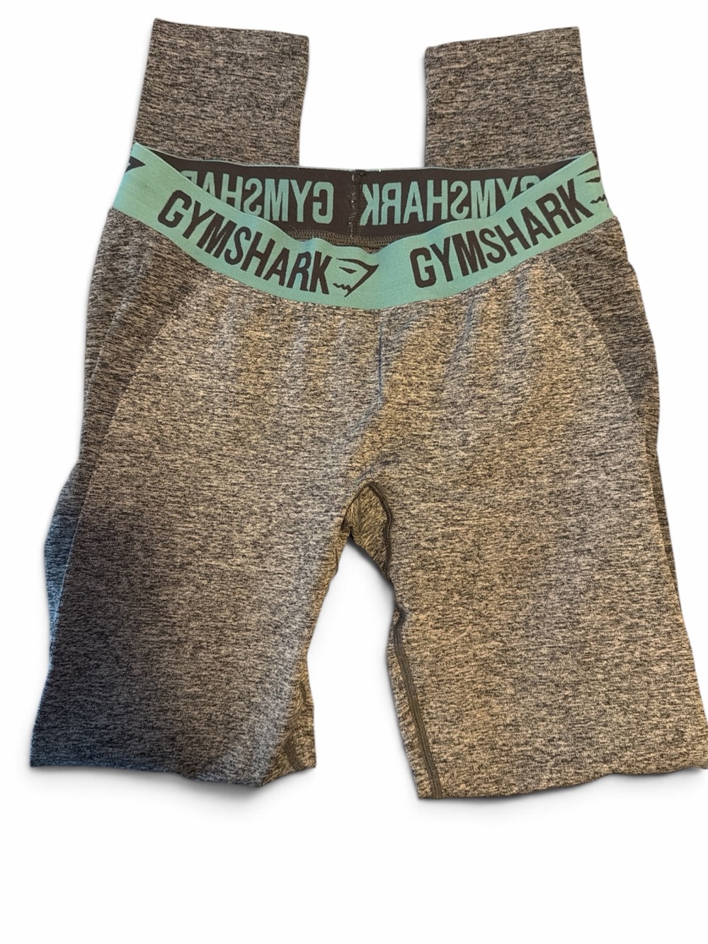 Gymshark Gray Heather Training Shorts with Mint Waistband